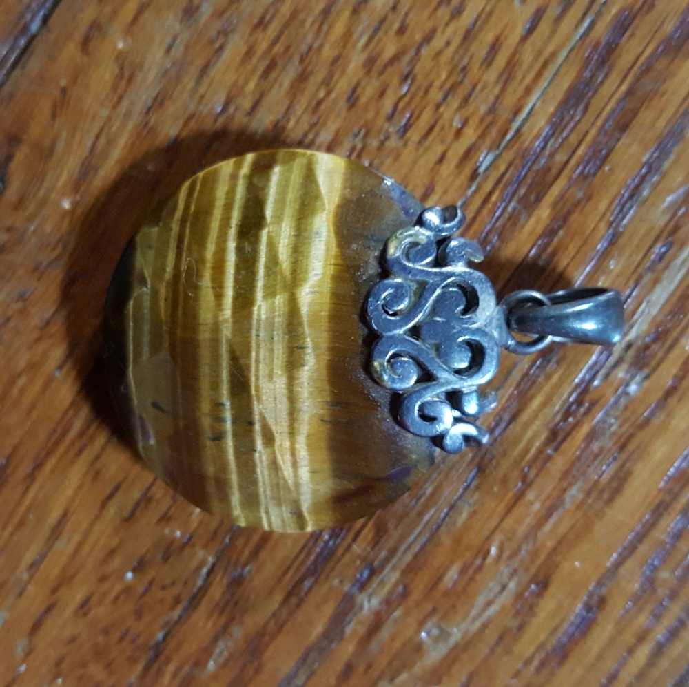 Tiger's Eye with sterling pendant